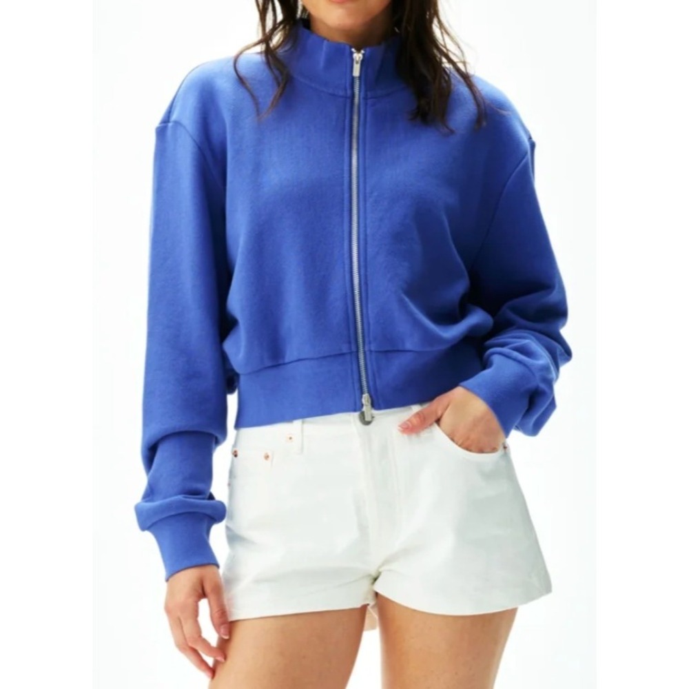 Parke Zip Up Mockneck in Drift Cropped Jacket S/M